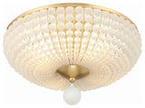Bella 4-Light Antique Gold Ceiling Mount, Frosted Glass Beads