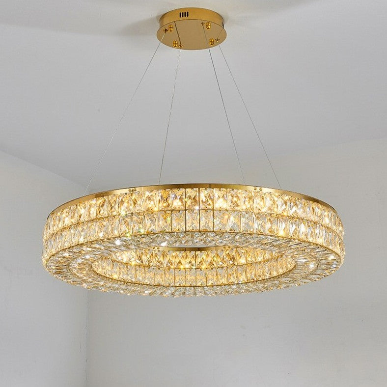 Bacci Crystal Wheel Chandelier, Gold