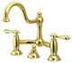 Kingston Brass Bridge Bathroom Faucet, Polished Brass