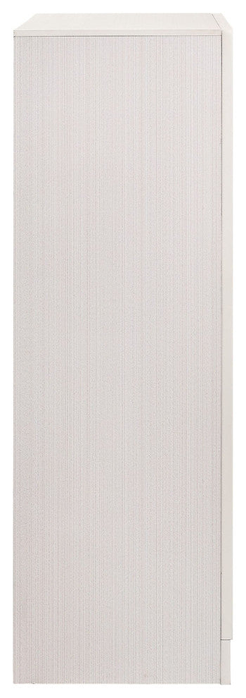 5 Drawers Wooden Chest, White