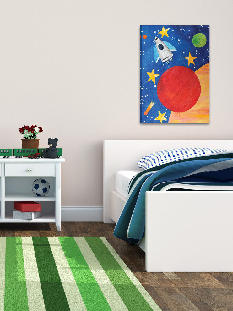 Marmont Hill, "Red Planet Rocket" by Nicola Joyner on Wrapped Canvas, 30x45