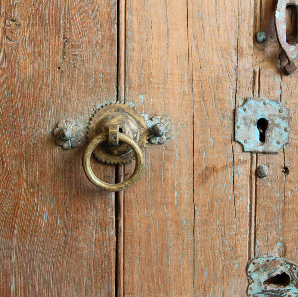 Consigned Vintage India Teak and Iron Doors