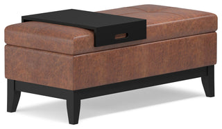 Oregon Storage Ottoman Bench with Tray