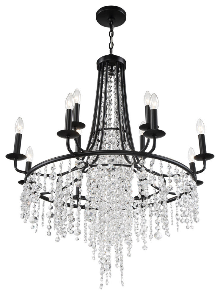 Gabrielle 12 Light Chandelier in Matte Black