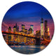 Manhattan With Lights And Reflections, Round Metal Wall Art, 38"