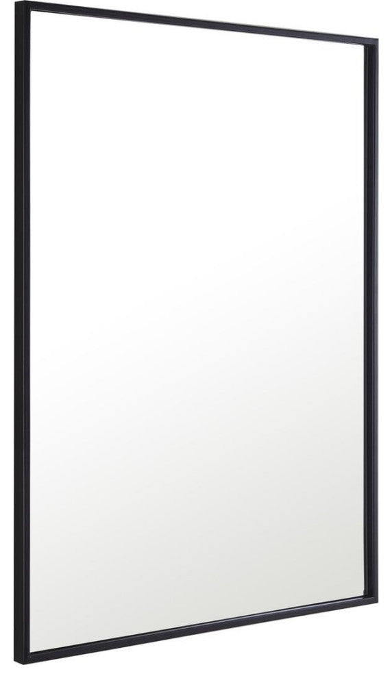 Elegant Eternity Metal Frame Rectangle Mirror 24" Black Finish