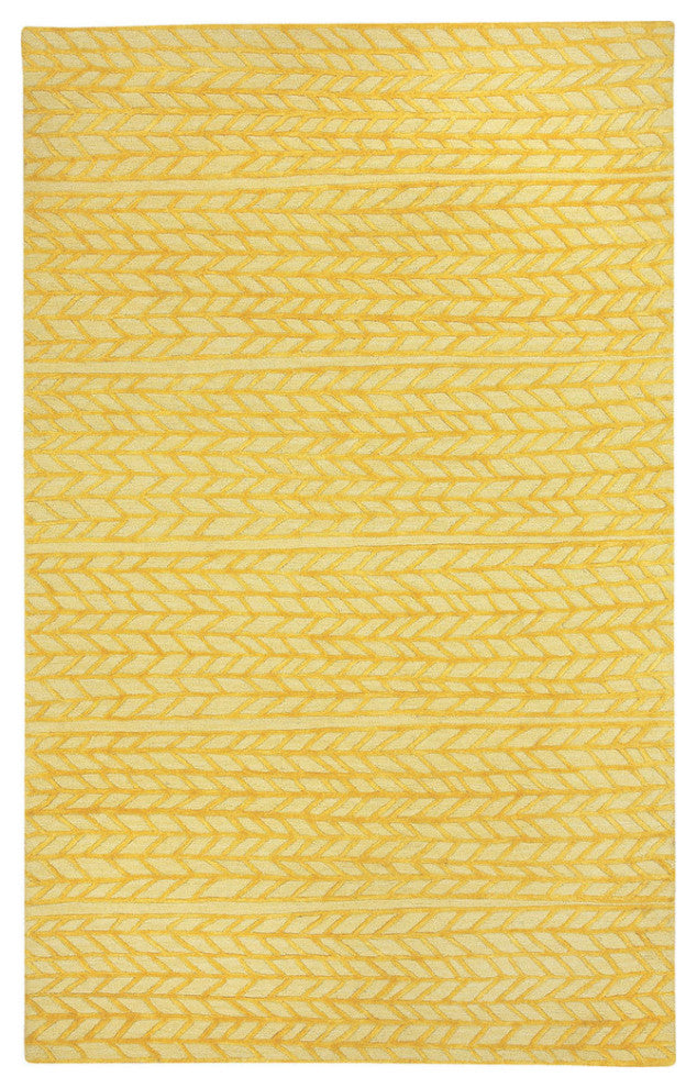 Capel Genevieve Gorder Spear Yellow 3305_100 Hand Tufted Rugs - 5' X 8' Rectangl