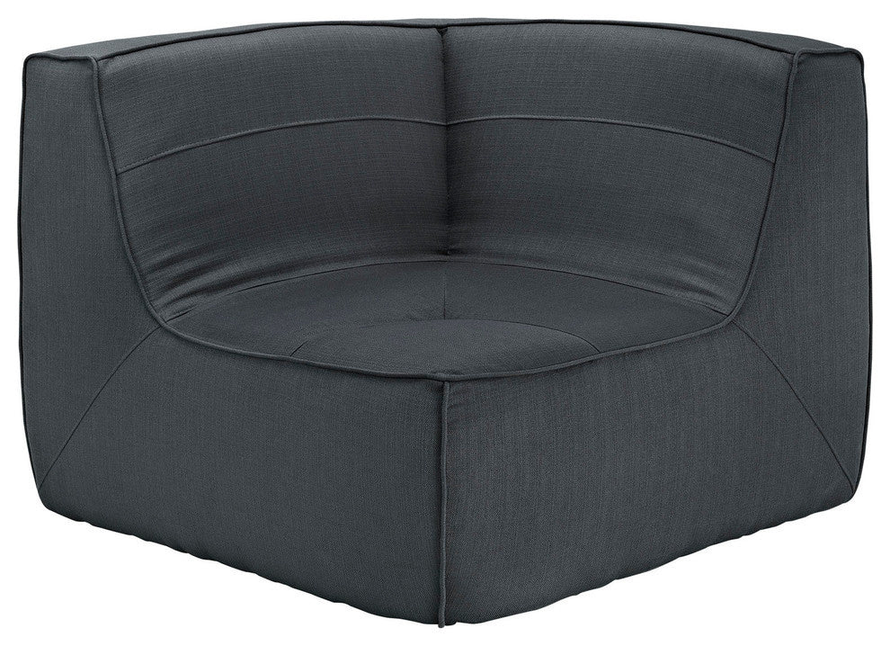 Modern Contemporary Living Room Upholstered Corner Sofa Charcoal