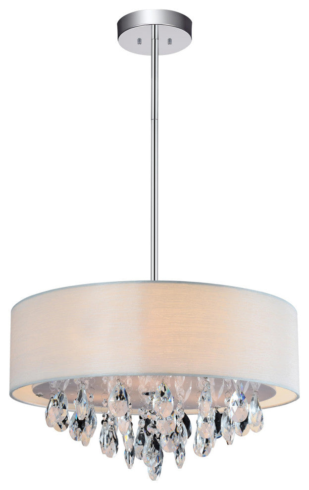 Dash Drum Shade Chandelier, White, 14 Inches