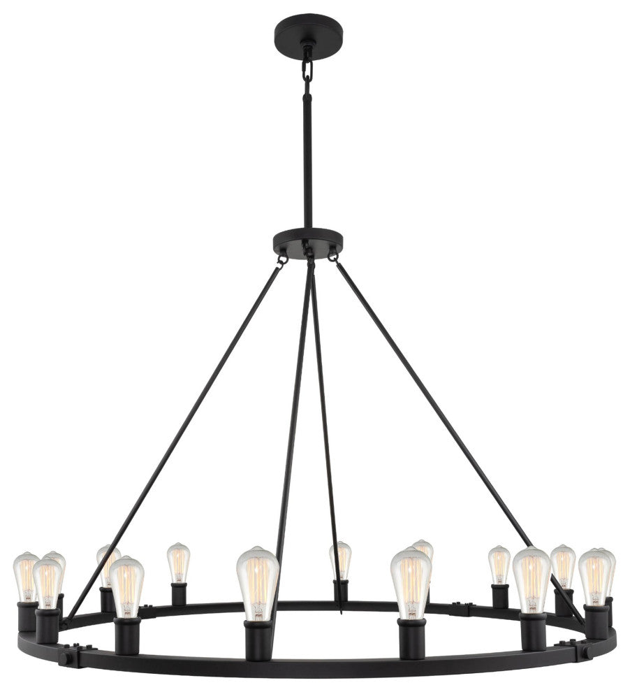 Kira Home Homestead 50" Rustic Farmhouse Wagon Wheel Chandelier, Round Kitchen