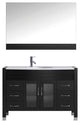 Virtu Ava 48" Single Bathroom Vanity, Espresso With Faucet and Mirror