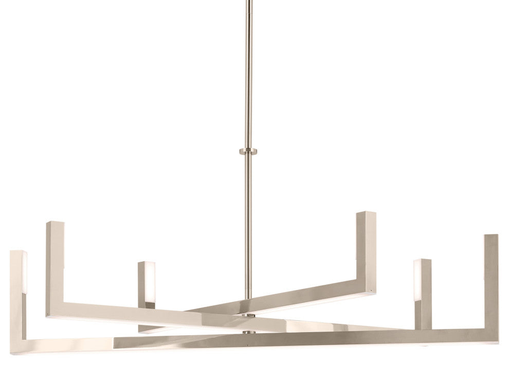 Priam 43.75" 6 Light LED Chandelier, Polished Nickel