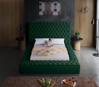 Bliss Velvet Upholstered  Bed, Green, King