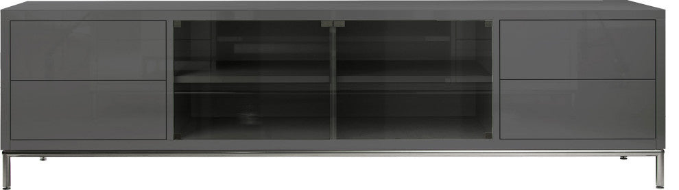 Lenox Media Cabinet, Glossy Dark Gull Gray