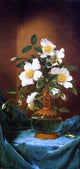Martin Johnson Heade White Cherokee Roses in a Salamander Vase Wrapped Canvas