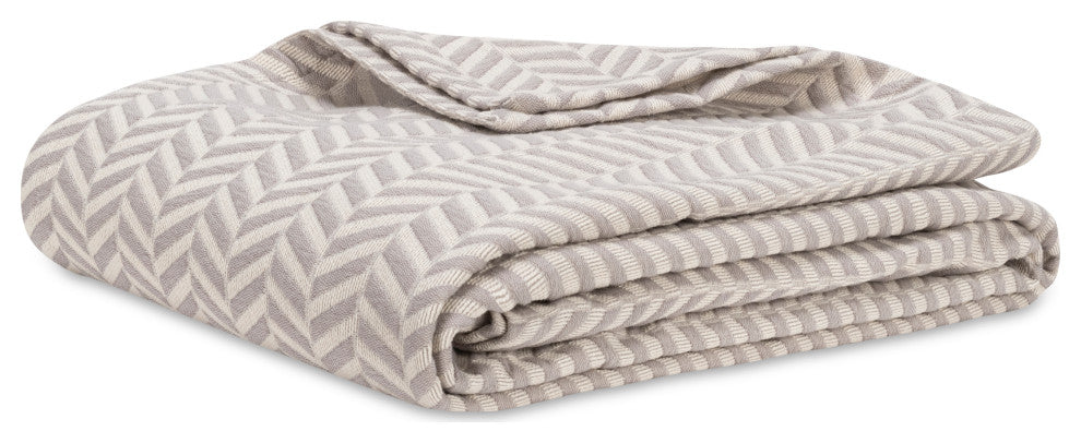 Classics Chevron Blanket, Light Gray, Queen