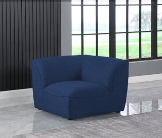 Miramar Linen Textured Fabric Upholstered Corner Chair, Navy