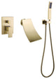 Wall Mounted Pressure Balance Dual Handle Roman Tub Faucet with Hand shower, Bru