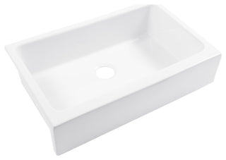 Grace Crisp White Fireclay 34" Single Bowl Quick-Fit Undermount Kitchen Sink