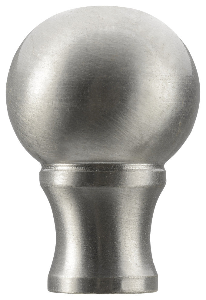 24018-22, Set of 2 Steel Lamp Finial, Brushed Nickel Finish, 1 1/2" Tall