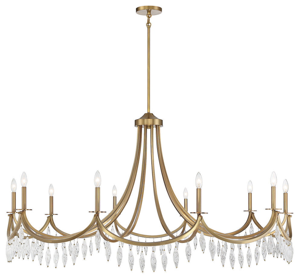 Kameron 10-Light Chandelier, Warm Brass