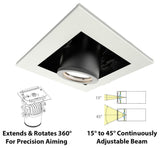 Silo LED Multiple Three-Light IC-Rated Airtight Housing, and 3500K, White Black
