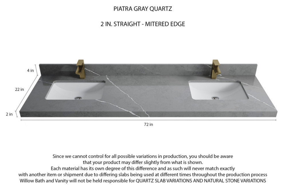 Boston 72 Double Sink Bath Vanity in Navy Blue 2" Piatra Gray