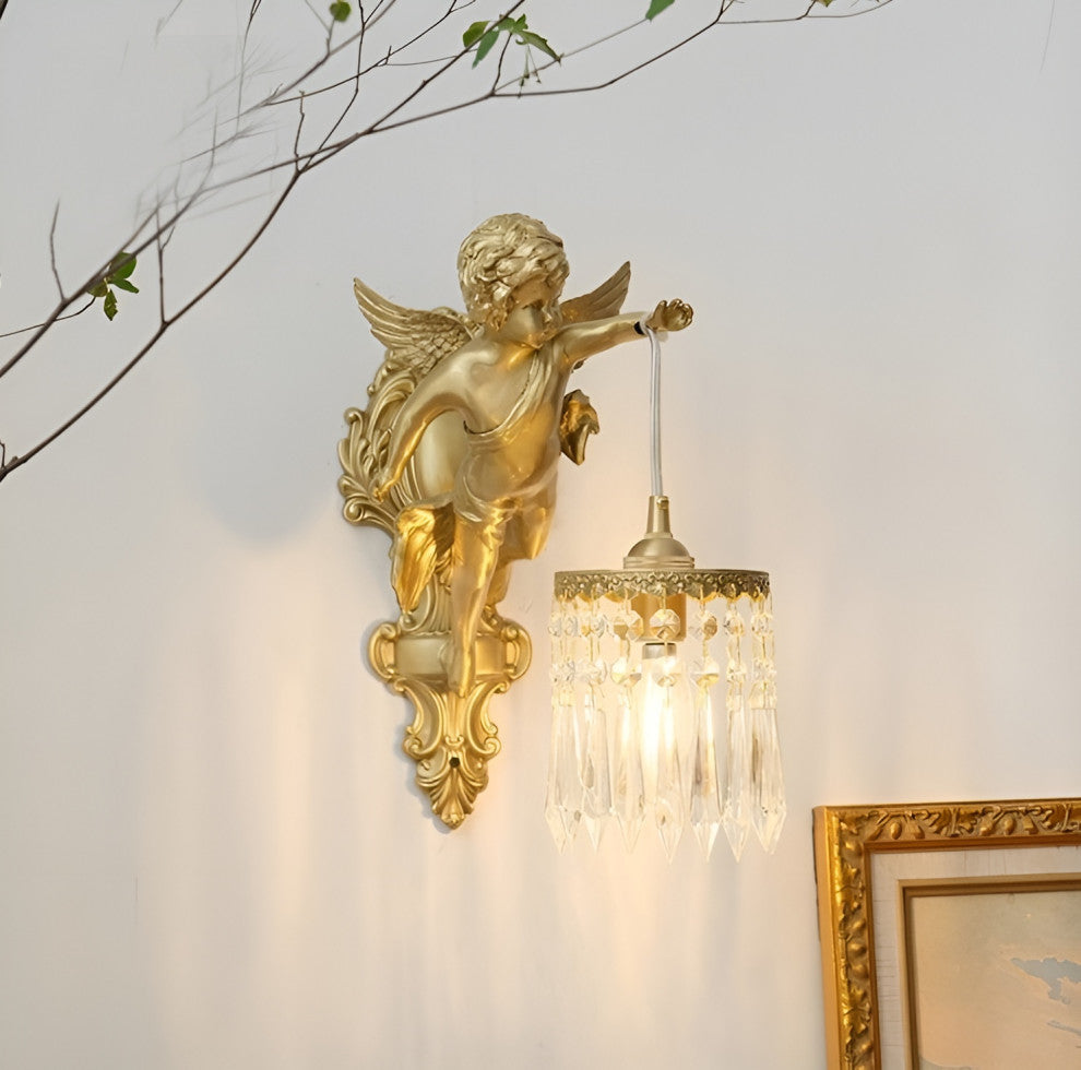 Luxury Wall Lamp in Medieval Style for Living Room, Bedroom, A, Cool Light