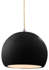 Radiance Small Globe 1-Pendant, Gloss Black/Matte White/Brushed Nickel, Bulb