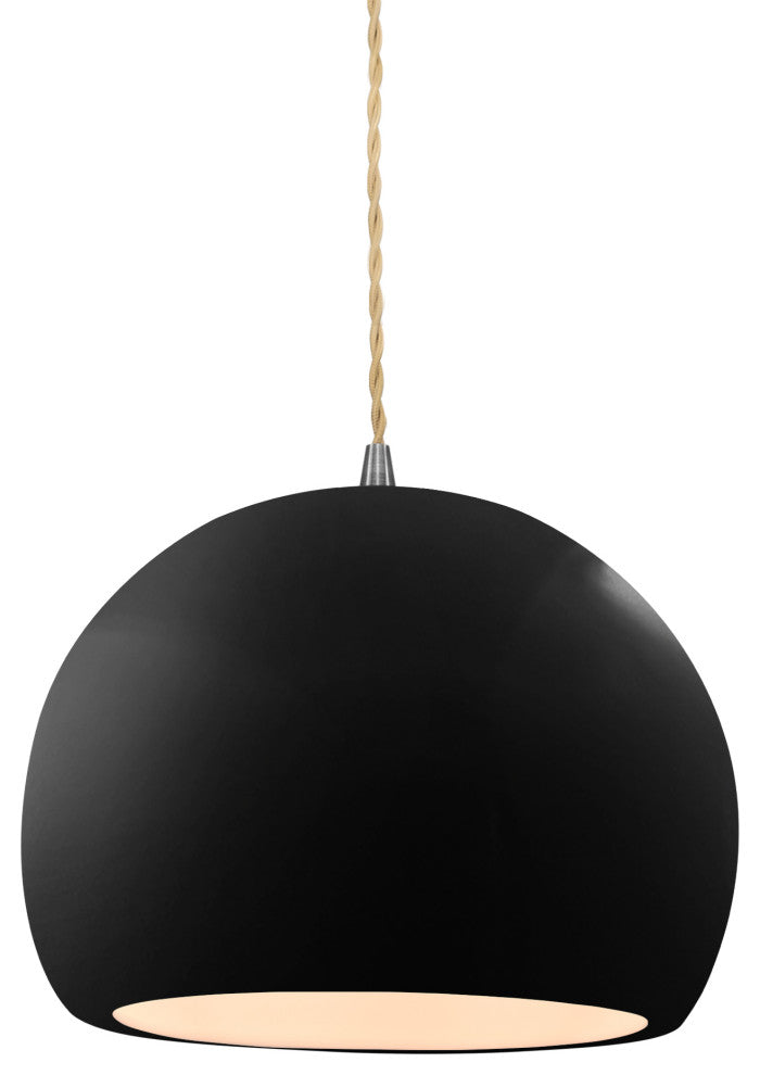 Radiance Small Globe 1-Pendant, Gloss Black/Matte White/Brushed Nickel, Bulb