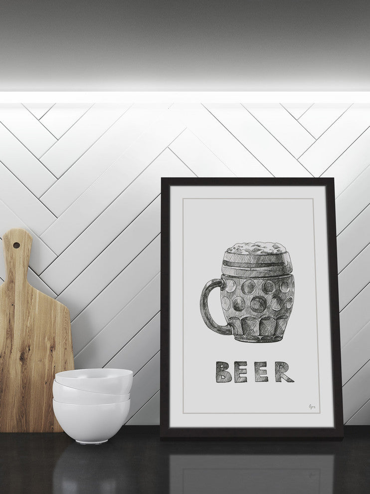 "Beer Foam II" Framed Painting Print, 16"x24"