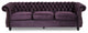 GDF Studio Vita Chesterfield Tufted Jewel Toned Velvet Sofa With Scroll Arms, Blackberry