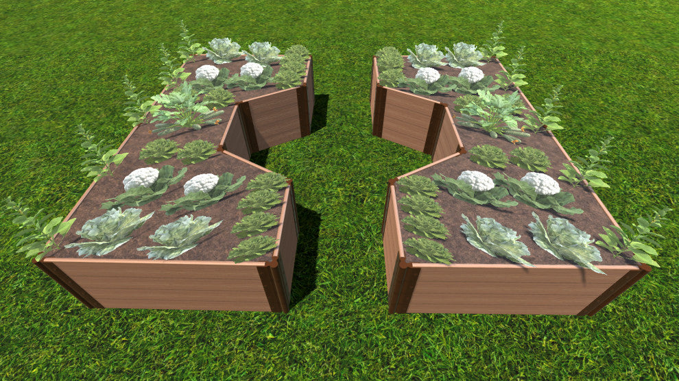 Classic Sienna Walk-Through Hexagon Center Path' 8'x10'x22" Raised Garden