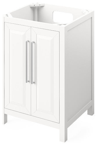 Cade Transitional 24" White Bathroom Vanity, Black Granite Vanity Top