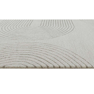 Mid-Century Tonal Area Rug, Ivory, 5'x8'