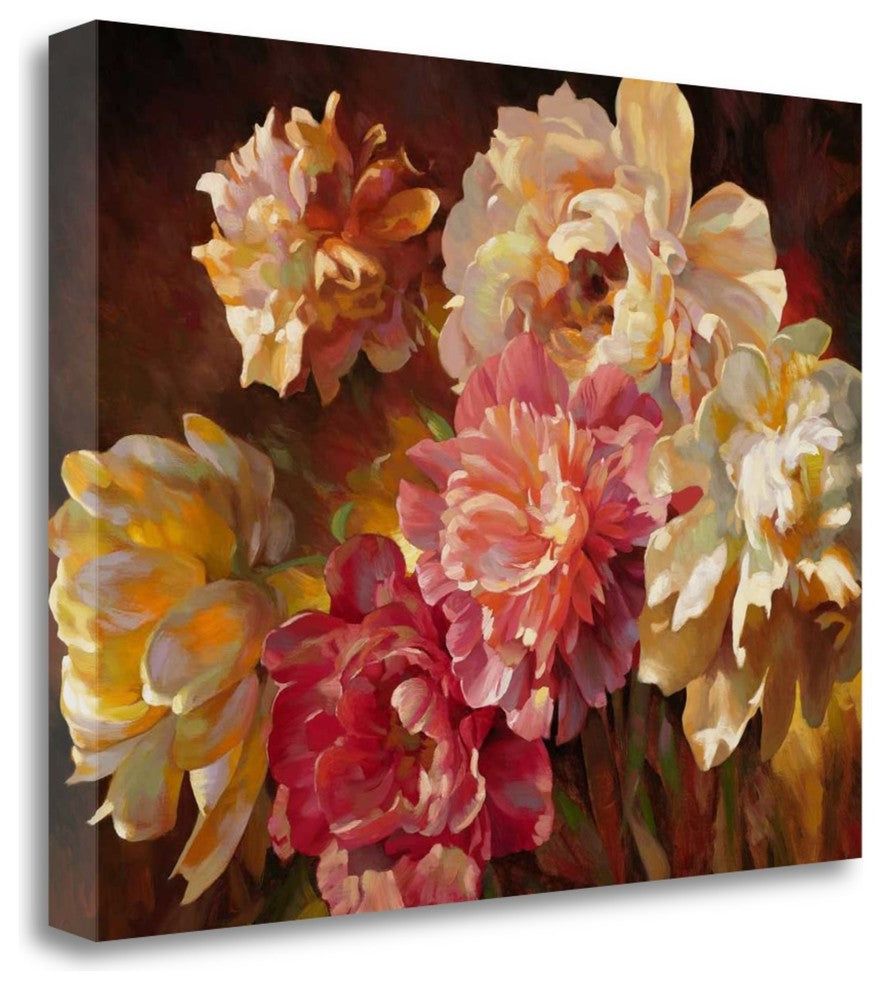 "Peonies In Pastel" By Emma Styles, Giclee Print on Gallery Wrap Canvas
