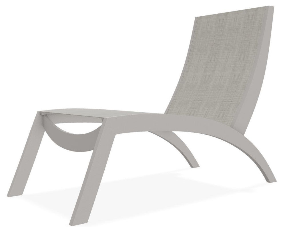 Dune Sling Stackable Outdoor Hydro-Lounge Chaise, Smoke/Warm Gray