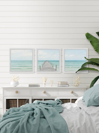 One Beach at a Time Triptych, 3-Piece Set, 18x18 Panels