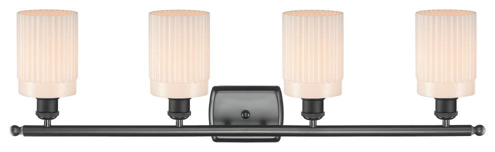 Hadley 3-Light Bath Vanity-Light, Matte Black, Matte White