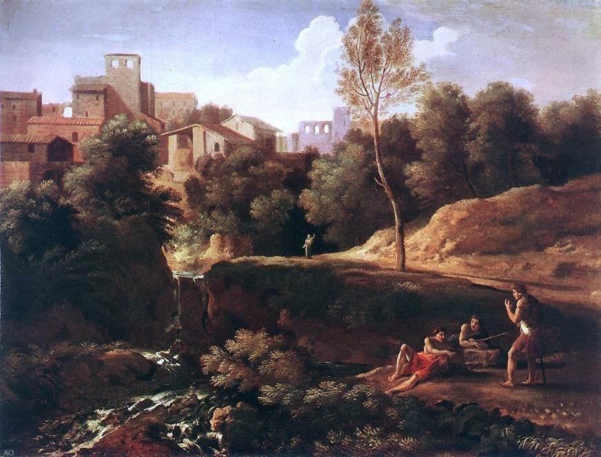 Gaspard Dughet Imaginary Landscape, 21"x28" Gallery Wrapped Canvas Print