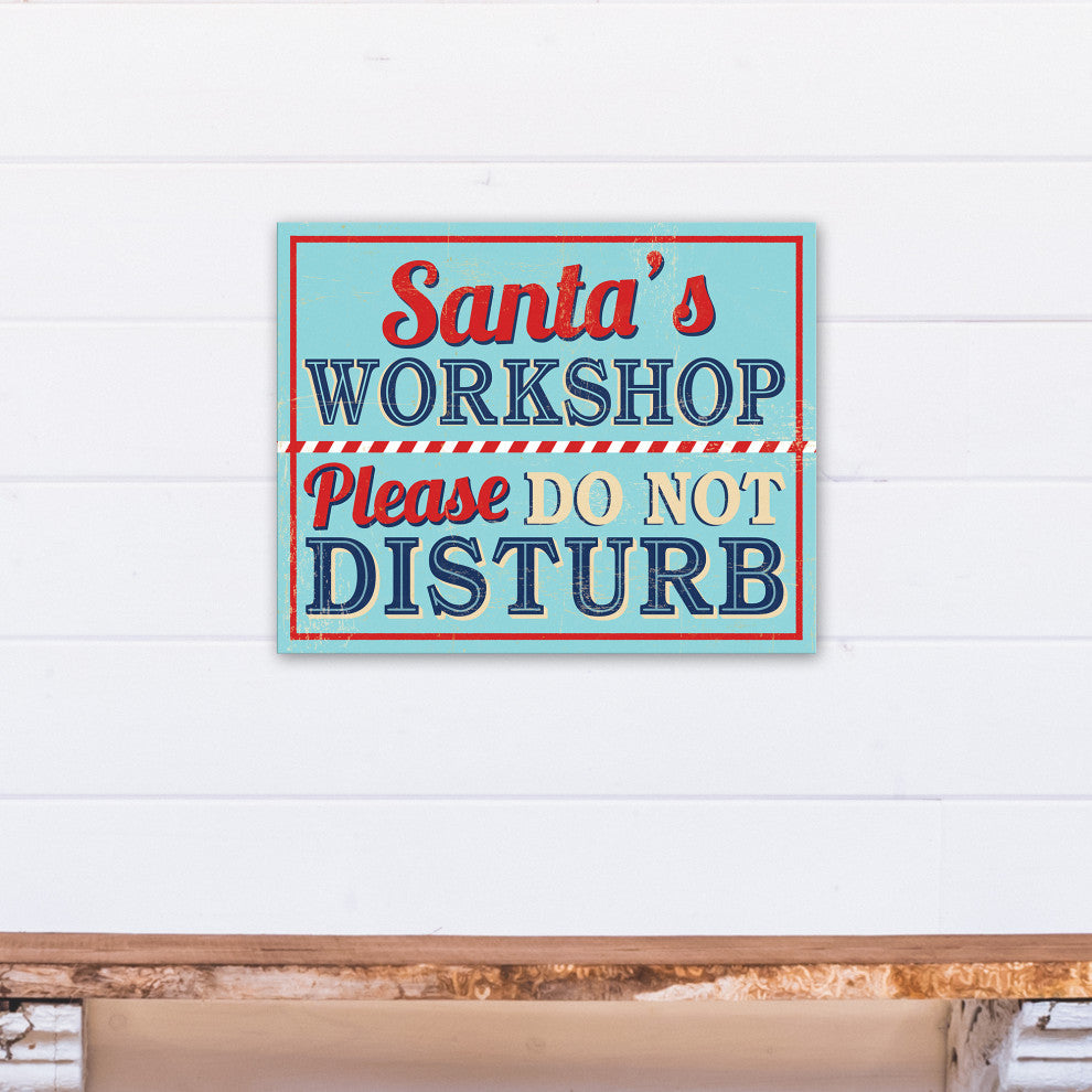 Midcentury Modern Santa's Workshop 16x20 Canvas Wall Art