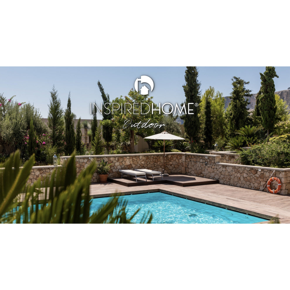 Inspired Home Daylan Outdoor Table, Weather Resistant, Charcoal Gray