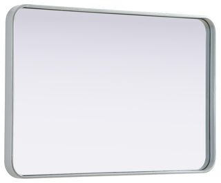 Home Living Contour Metal Rectangle Mirror 24x36, Silver