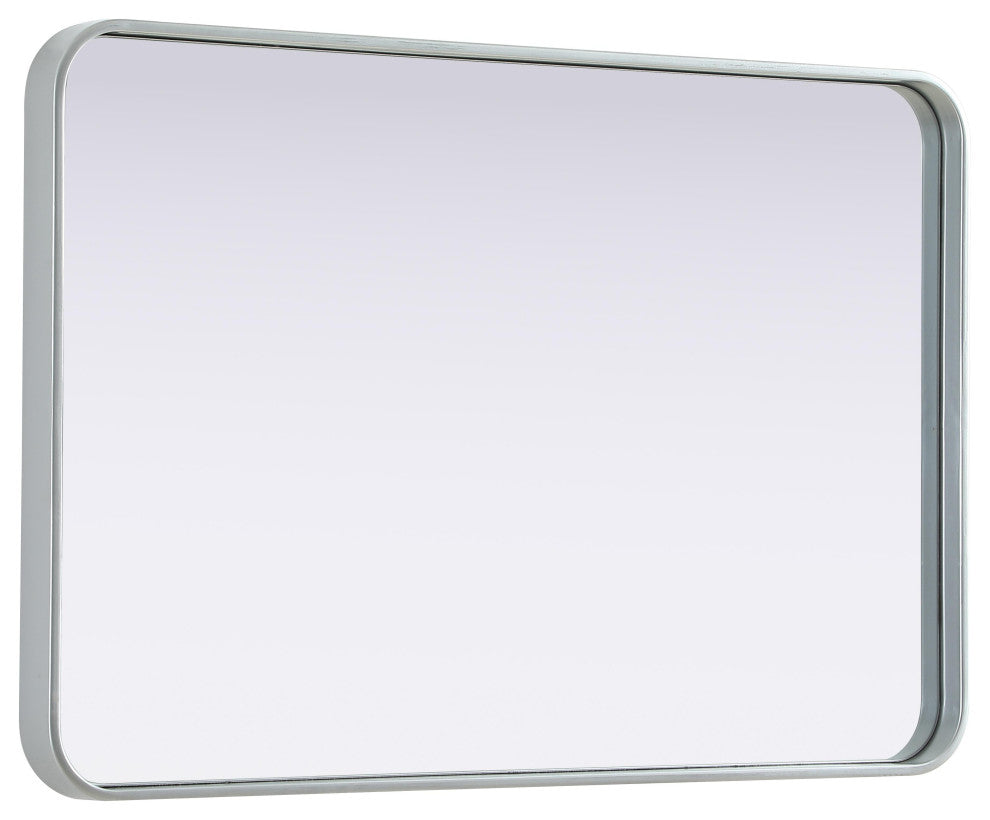 Home Living Contour Metal Rectangle Mirror 24x36, Silver