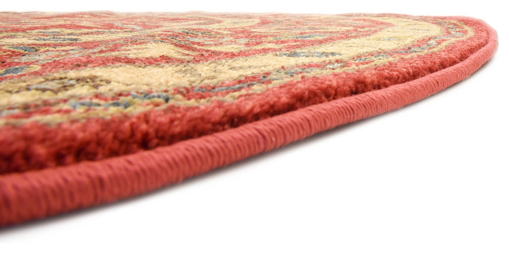Unique Loom Red Monroe Edinburgh 6' 0 x 6' 0 Round Rug