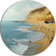 The Calm Beach, Landscape Painting Large Disc Metal Wall Art, 23"