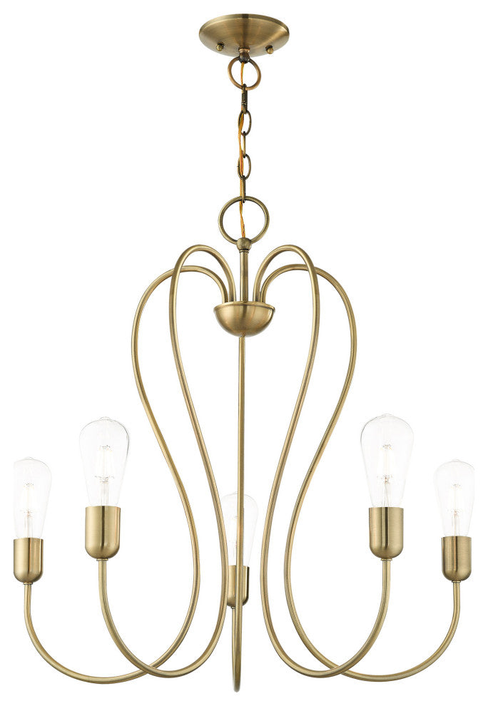 Livex Lighting Lucerne 5 Light Antique Brass Chandelier