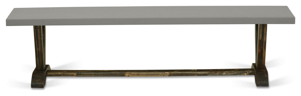 V-Style 15X72 In Dining Bench With Distressed Jacobean 418 Leg And Cement Top