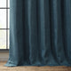 Faux Linen Darkening Curtain Single Panel, Story Blue, 50"x96"