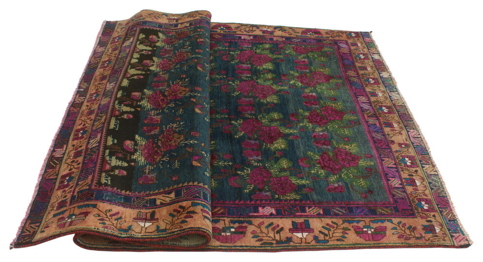 Fine Vintage Distressed Kulwa Blue Rug